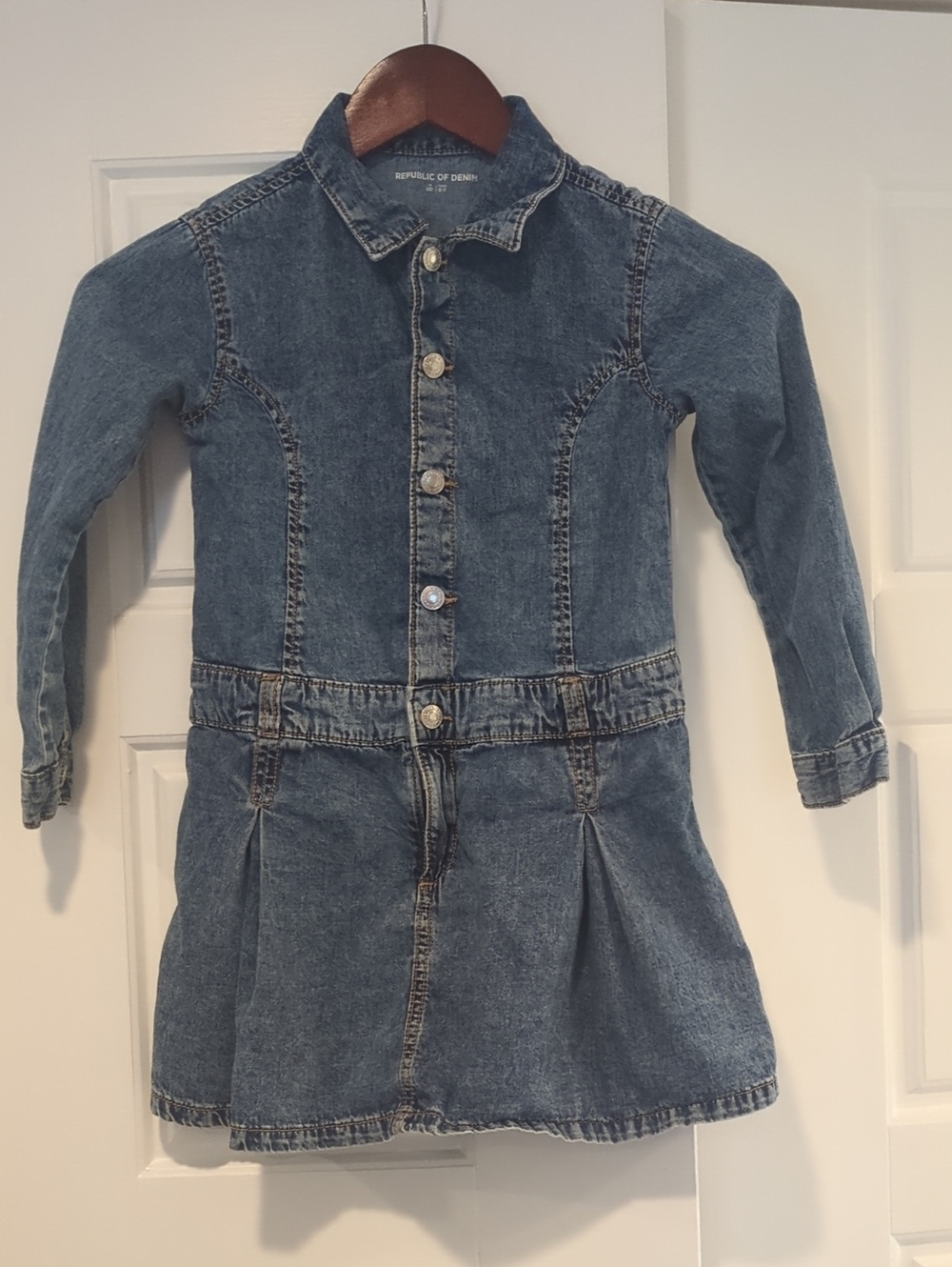 🩷 Girls' Denim Button-Front Dress Jacket - Blue